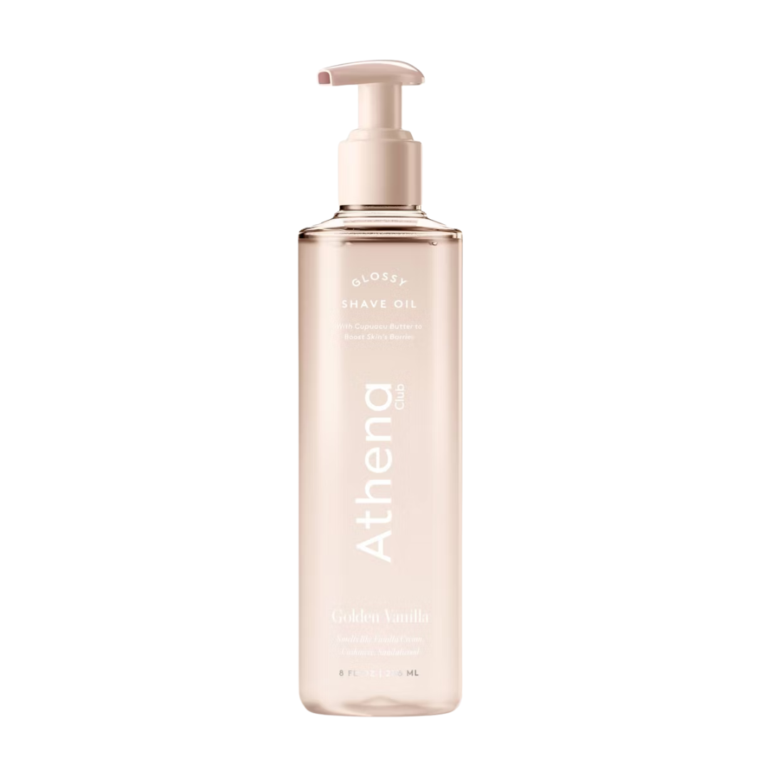 Athena Club Glossy Shave Oil – Golden Vanilla, 8 fl oz