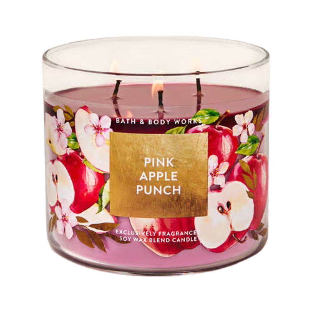 Bath & Body Works Pink Apple Punch 3-Wick Candle, 14.5 oz | 411 g
