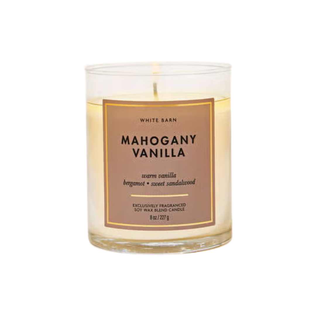 Bath & Body Works Mahogany Vanilla Single Wick Candle, 8 oz