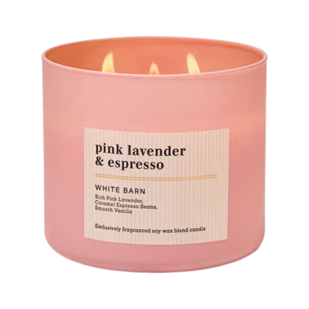 Bath & Body Works Pink Lavender & Espresso 3-Wick Candle, 14.5 oz | 411 g