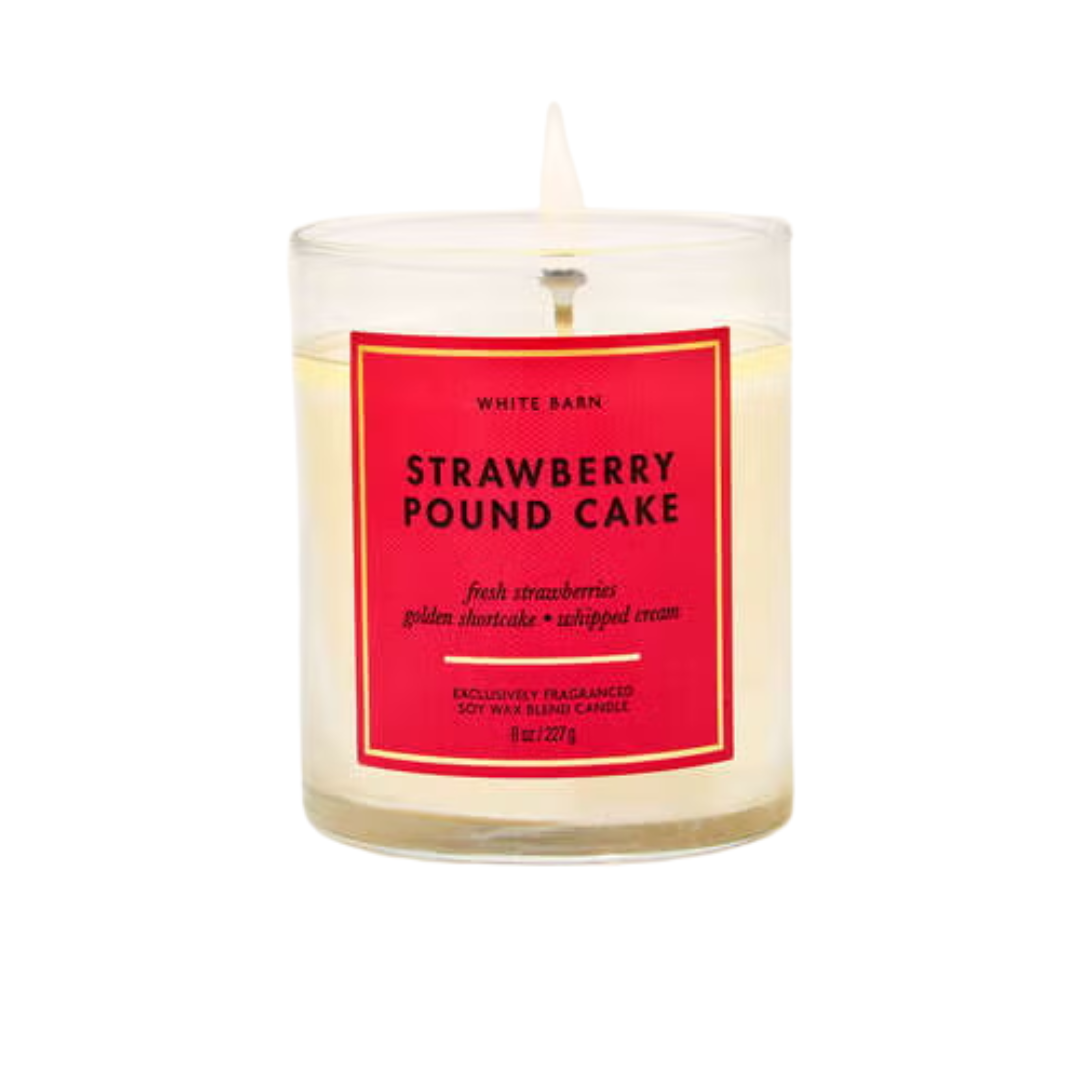 Bath & Body Works Strawberry Pound Cake Single Wick Candle, 8 oz
