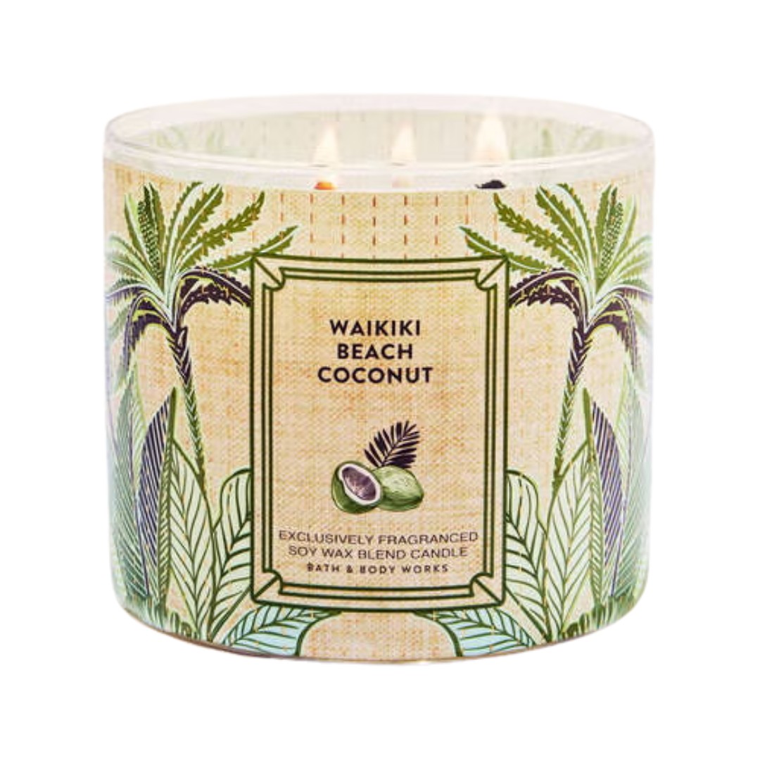 Bath & Body Works Waikiki Beach Coconut 3-Wick Candle, 14.5 oz | 411 g
