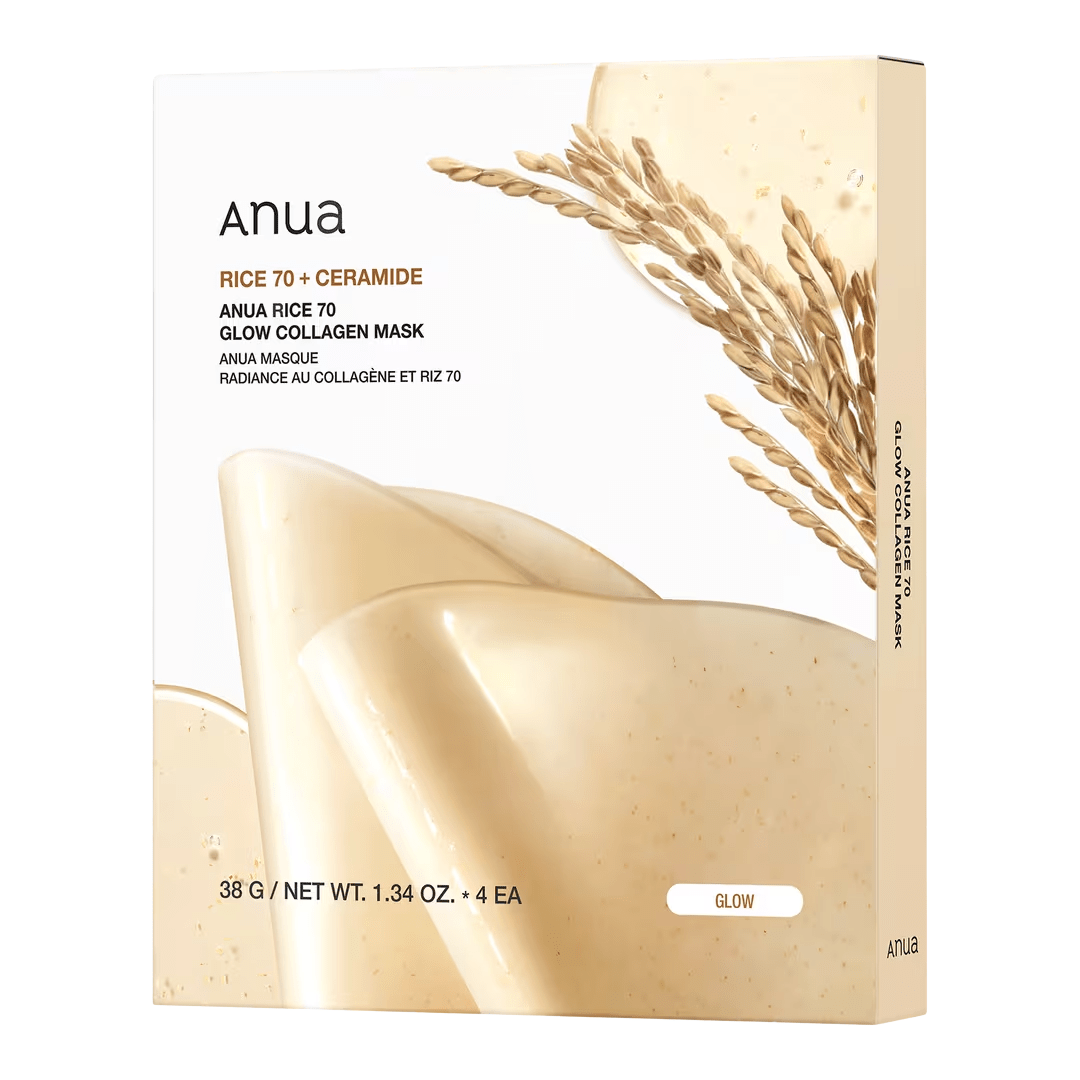 ANUA Rice 70 Glow Collagen Mask – 4 pack