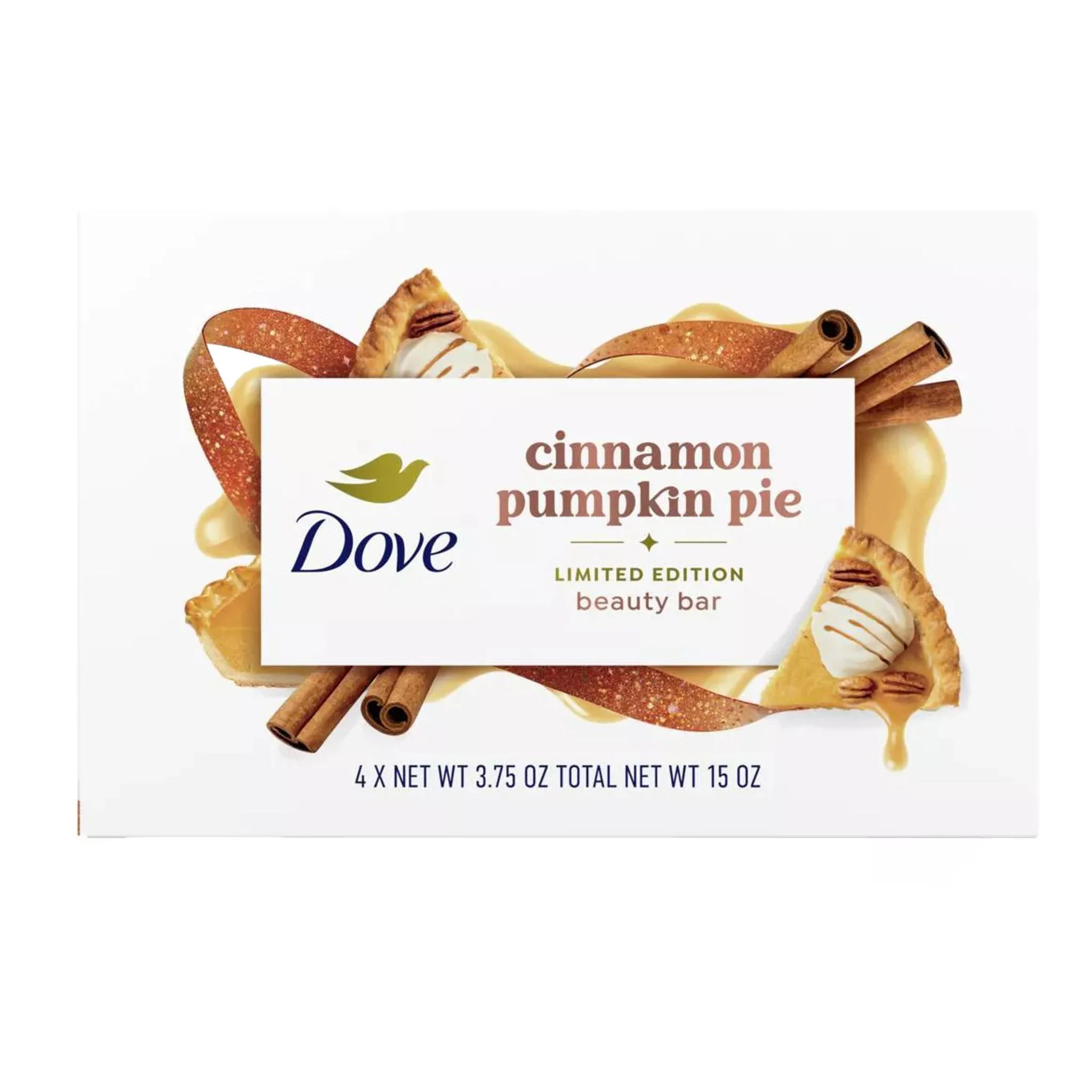 Dove Beauty Limited Edition Fall Holiday Treat Bar Soap – Cinnamon Pumpkin Pie, 15oz/4pk