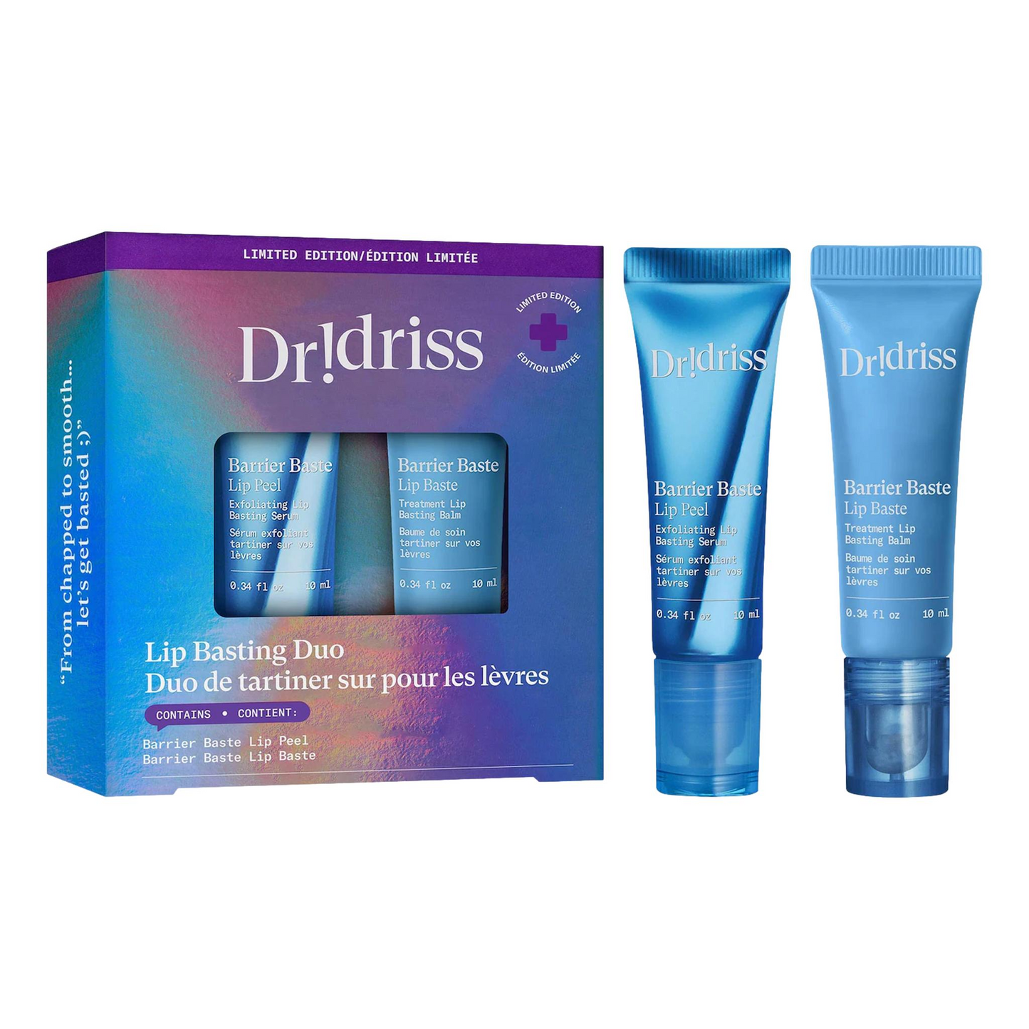 Dr. Idriss Barrier Baste Lip Basting Duo Exfoliating AHA Lip Treatment + Moisturizing Lip Balm Skincare Gift Set