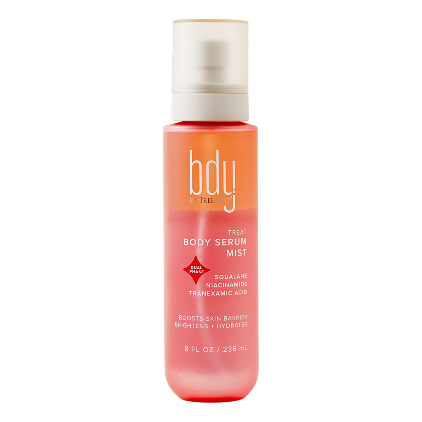 bdy. Brightening Dual Phase Body Serum Mist with Niacinamide + Squalane, 8 oz