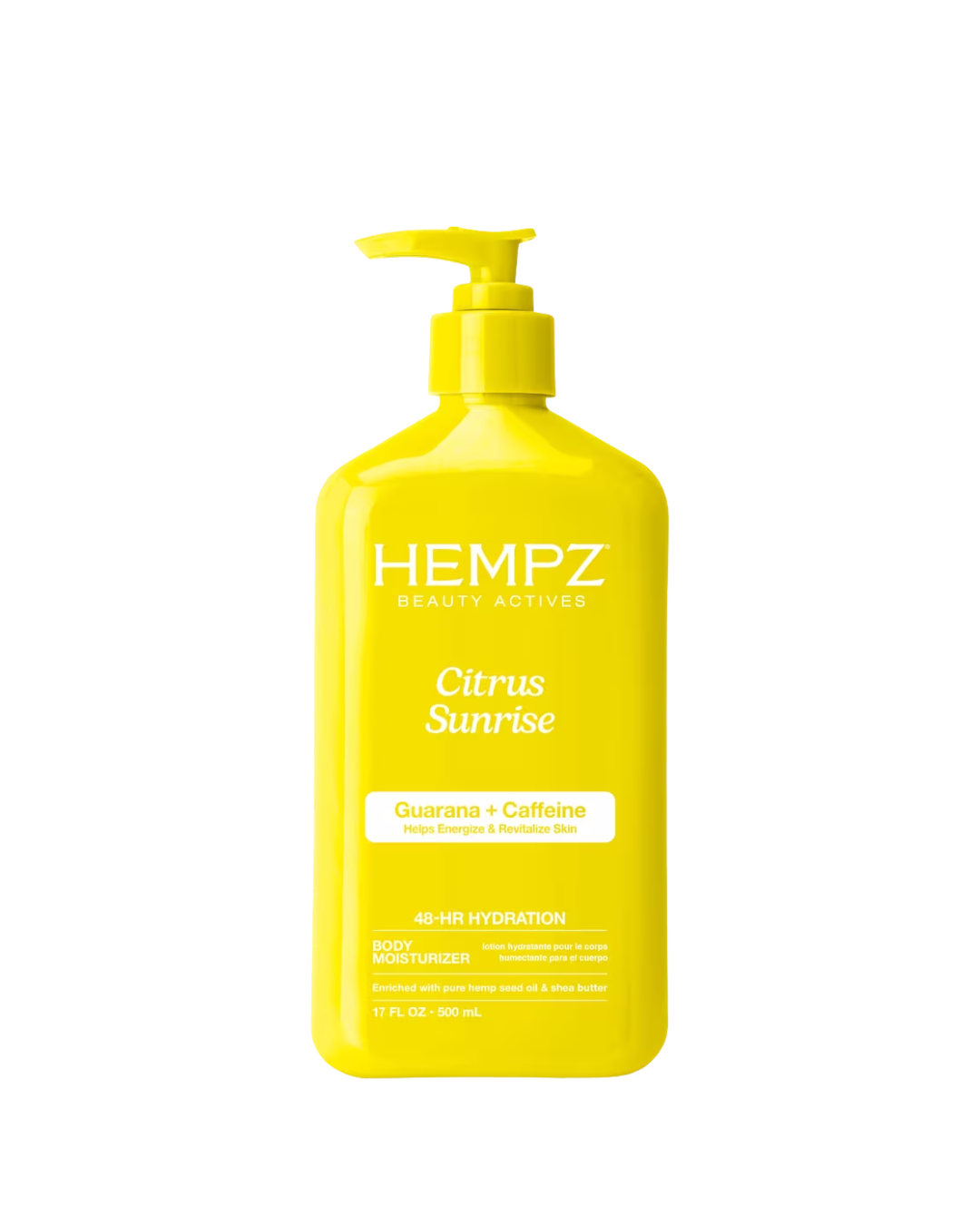 Hempz Citrus Sunrise Body Moisturizer with Guarana + Caffeine, 17 oz