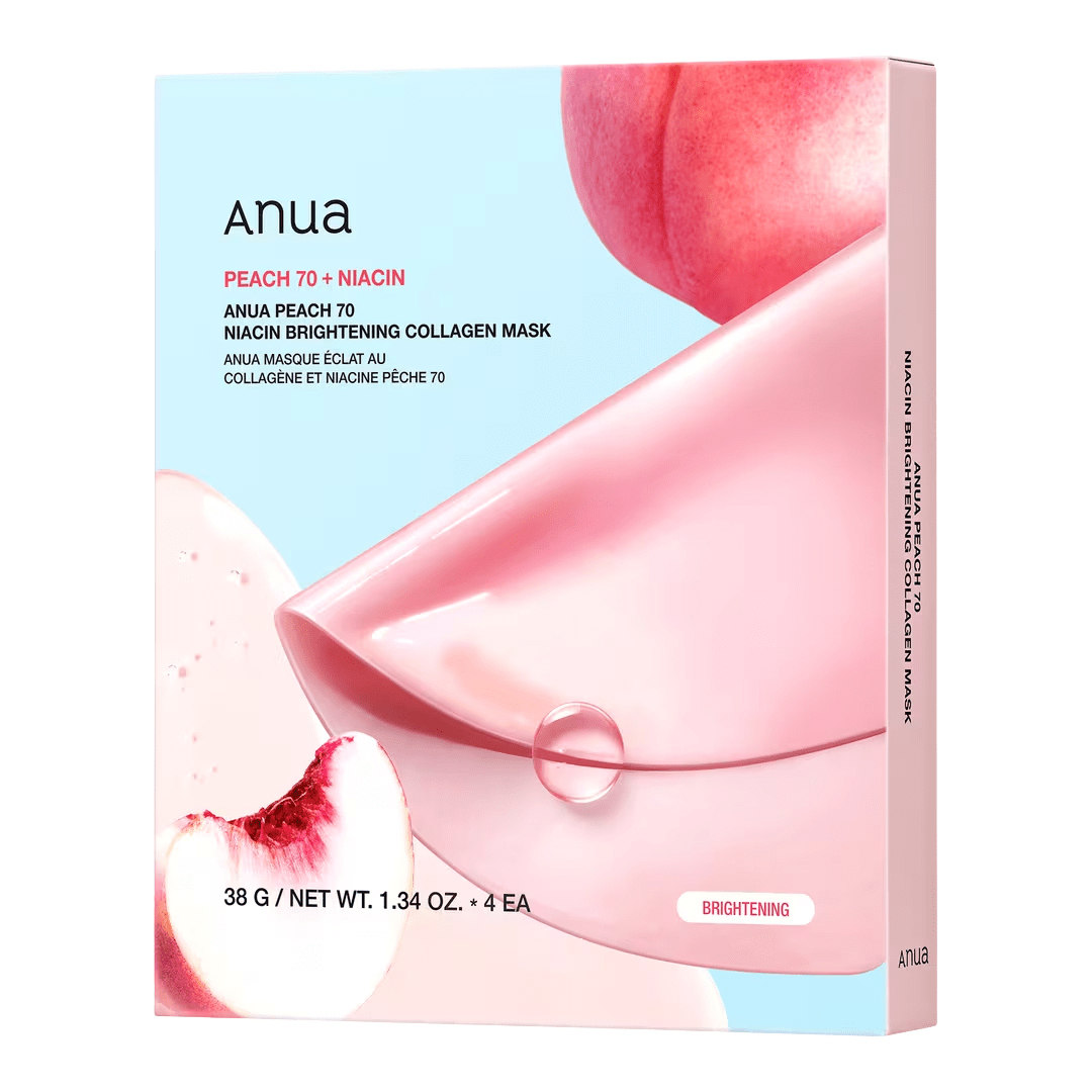 ANUA Peach 70 Niacin Brightening Collagen Mask – 4 pack