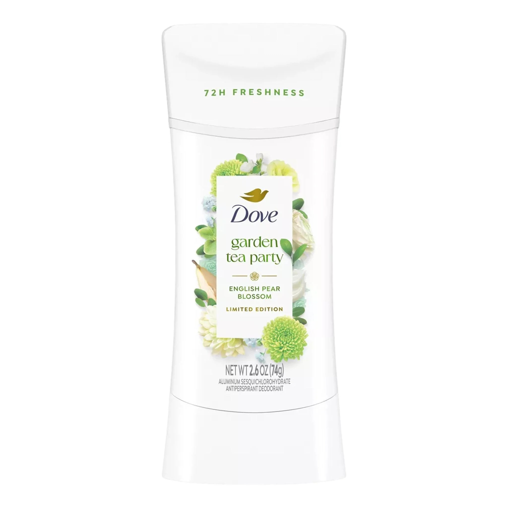 Dove Beauty Advanced Care Limited Edition Garden Tea Party Solid Antiperspirant & Deodorant English Pear Blossom 2.6oz