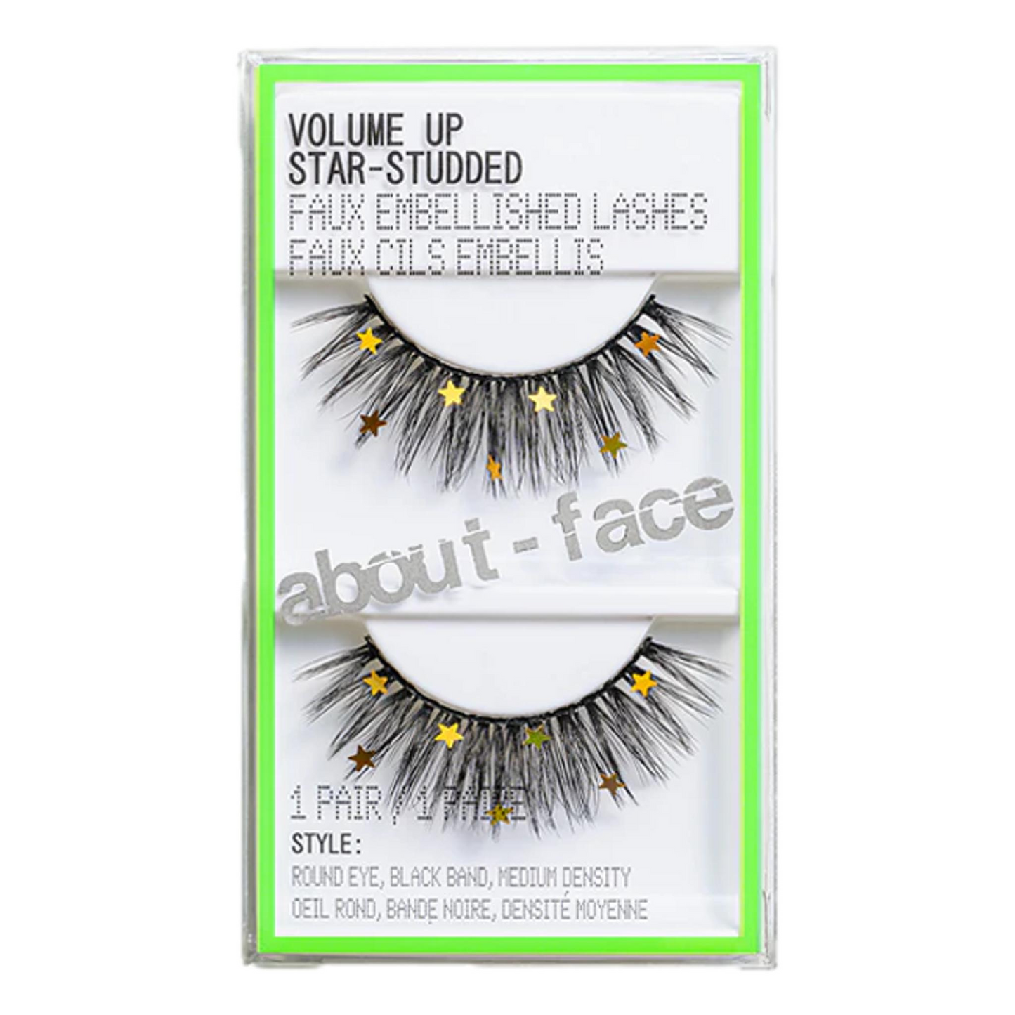 about-face VOLUME UP High drama faux lashes,STAR-STUDDED