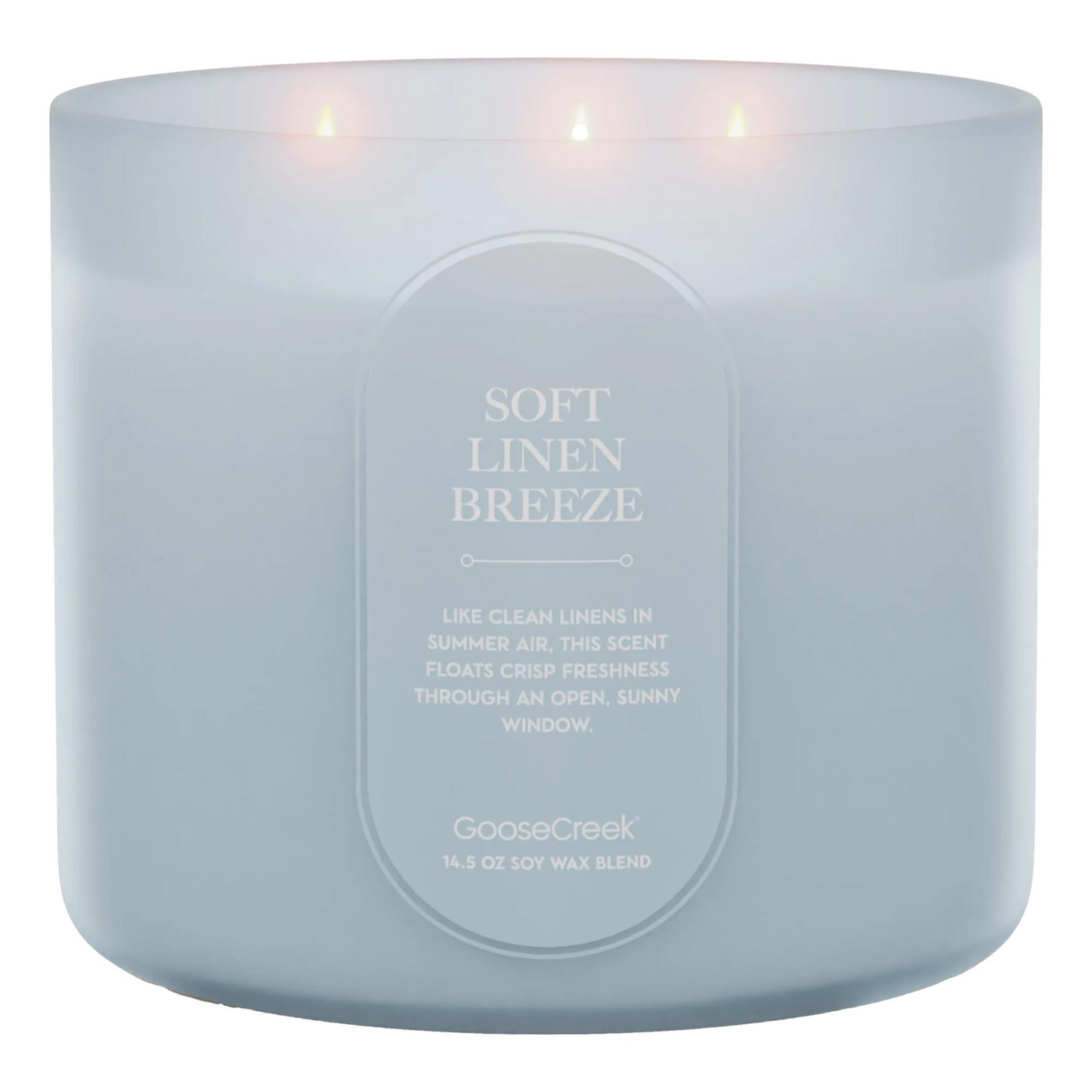 GooseCreek Soft Linen Breeze 3-Wick Candle
