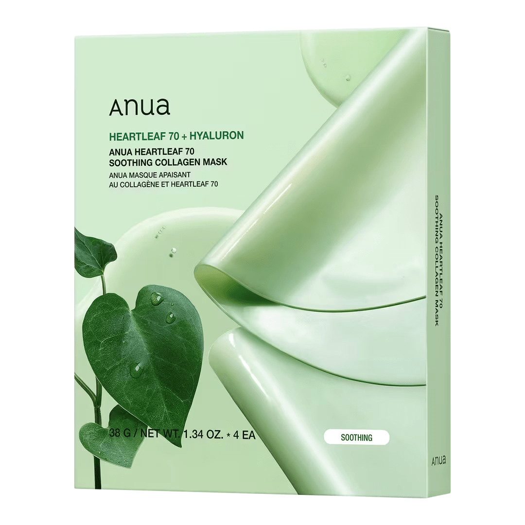 ANUA Heartleaf 70 Soothing Collagen Mask – 4 pack