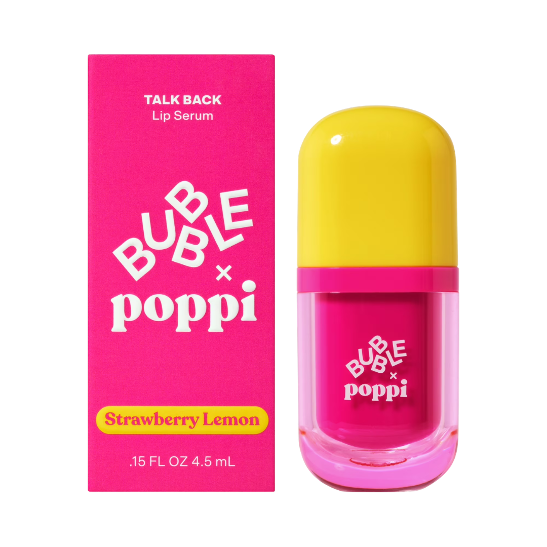 BUBBLE x poppi Talk Back Strawberry Lemon Lip Serum, 4.5ML