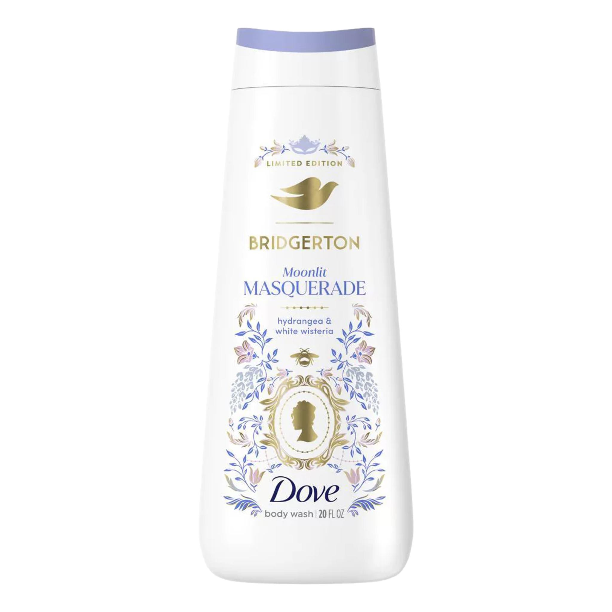 Dove Beauty Limited Edition Bridgerton Body Wash Moonlit Masquerade – Hydrangea & White Wisteria Scent – 20oz