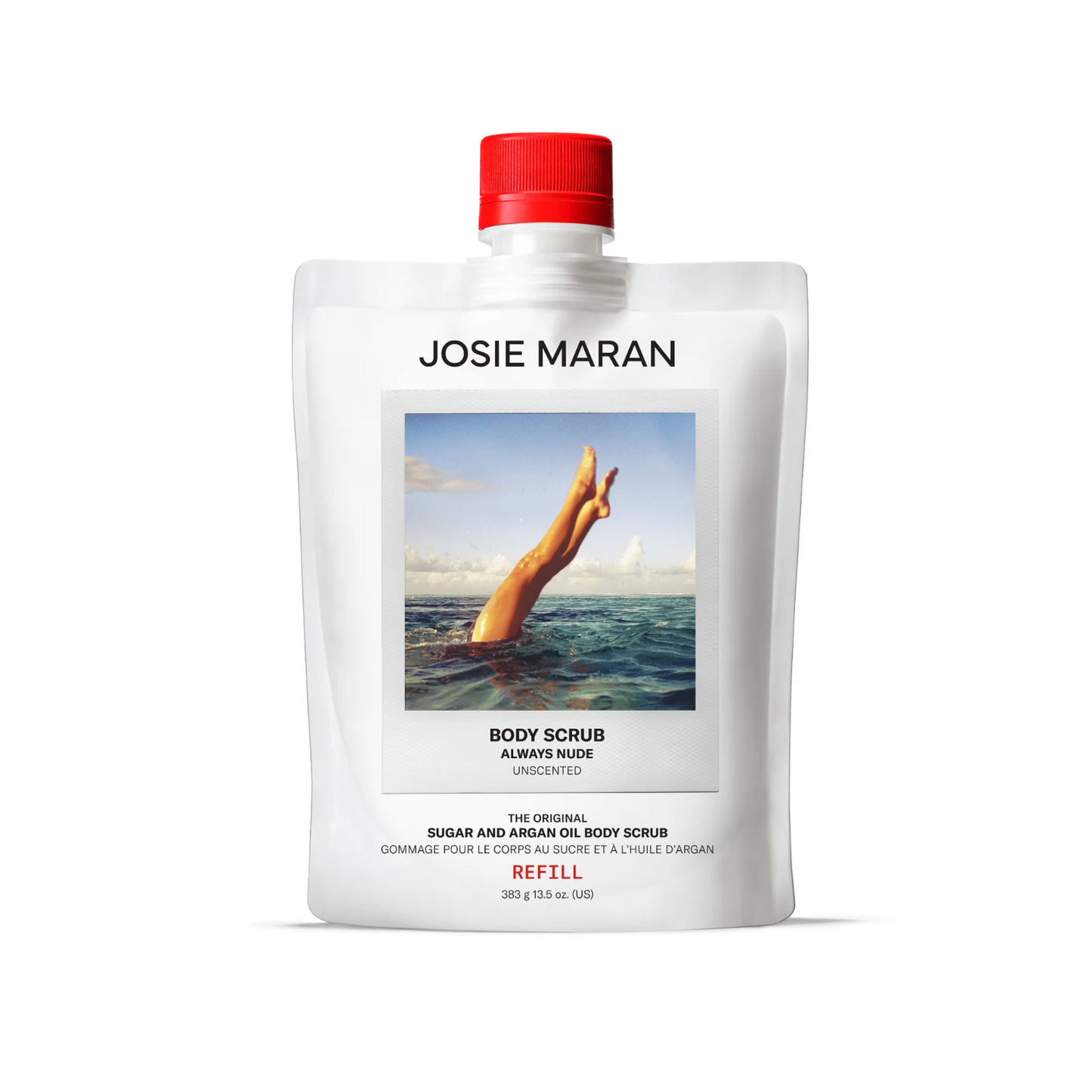 Josie Maran Always Nude (Unscented) – Argan Oil + Sugar Balm Refillable Exfoliating Body Scrub