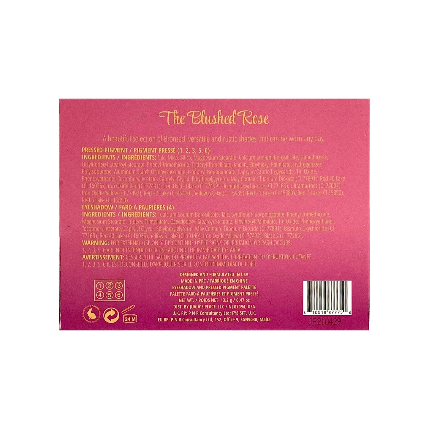 JUVIA'S PLACE Blushed Rose Eyeshadow Palette