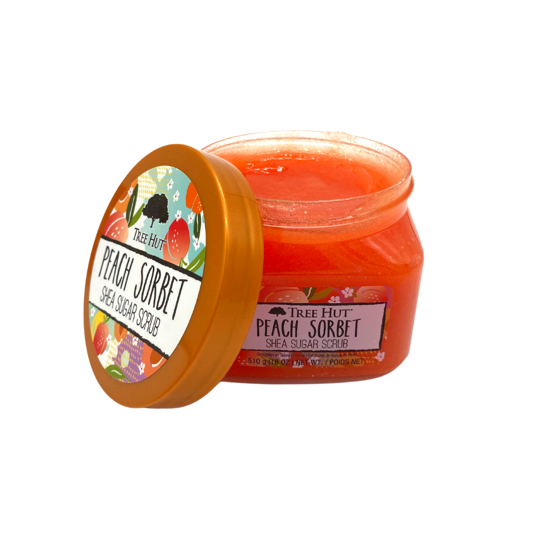 Tree Hut Peach Sorbet Shea Sugar Body Scrub – London Loves Beauty EU