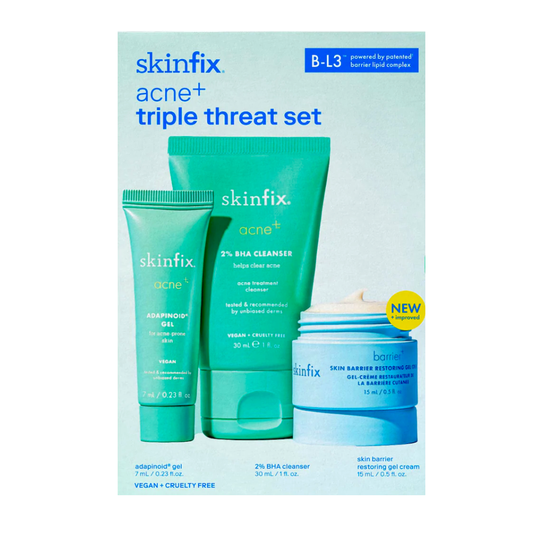 Skinfix acne+ triple threat set with Salicylic Acid (BHA) + Niacinamide with B-L3™