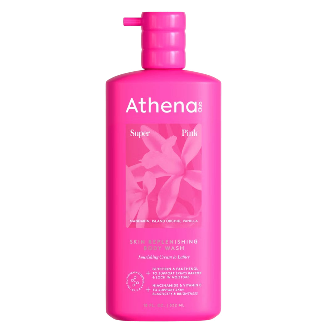 Athena Club Skin Replenishing Body Wash Super Pink, 18 fl oz