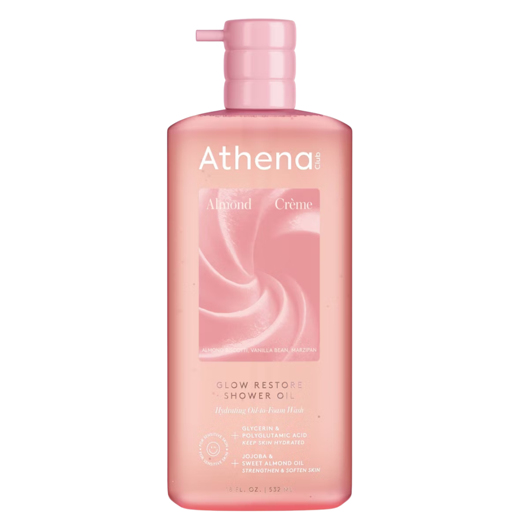 Athena Club Glow Restore Shower Oil  Almond Crème, 18 fl oz