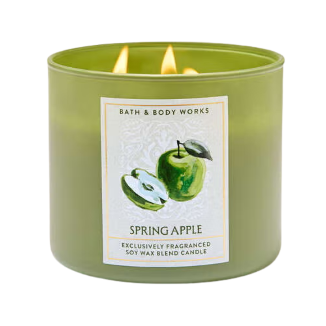 Bath &amp; Body Works Spring Apple 3-Wick Candle, 14.5 oz | 411 g