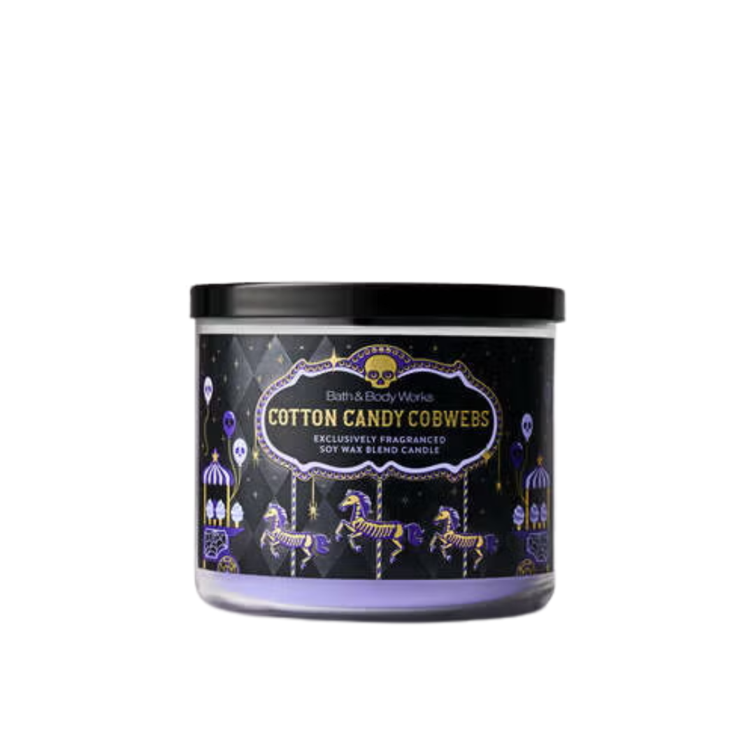 Bath & Body Works Cotton Candy Cobwebs 3-Wick Candle, 14.5 oz | 411 g