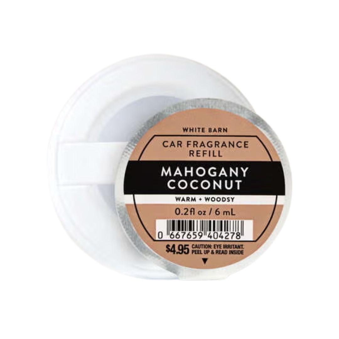 Bath & Body Works Mahogany Coconut Car Fragrance Refill, 0.2 fl oz / 6 mL