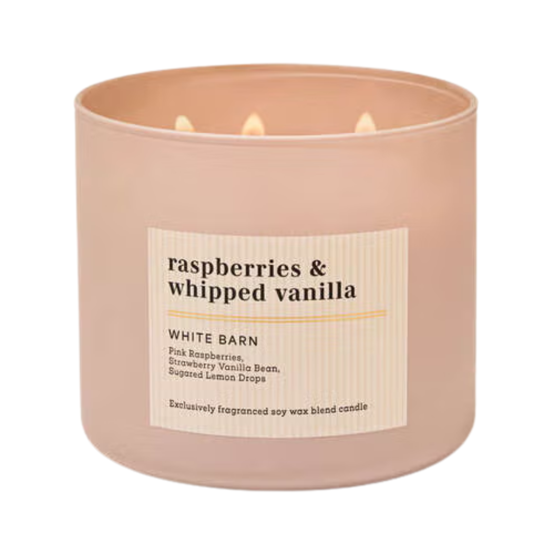 Bath & Body Works Raspberries & Whipped Vanilla 3-Wick Candle, 14.5 oz | 411 g