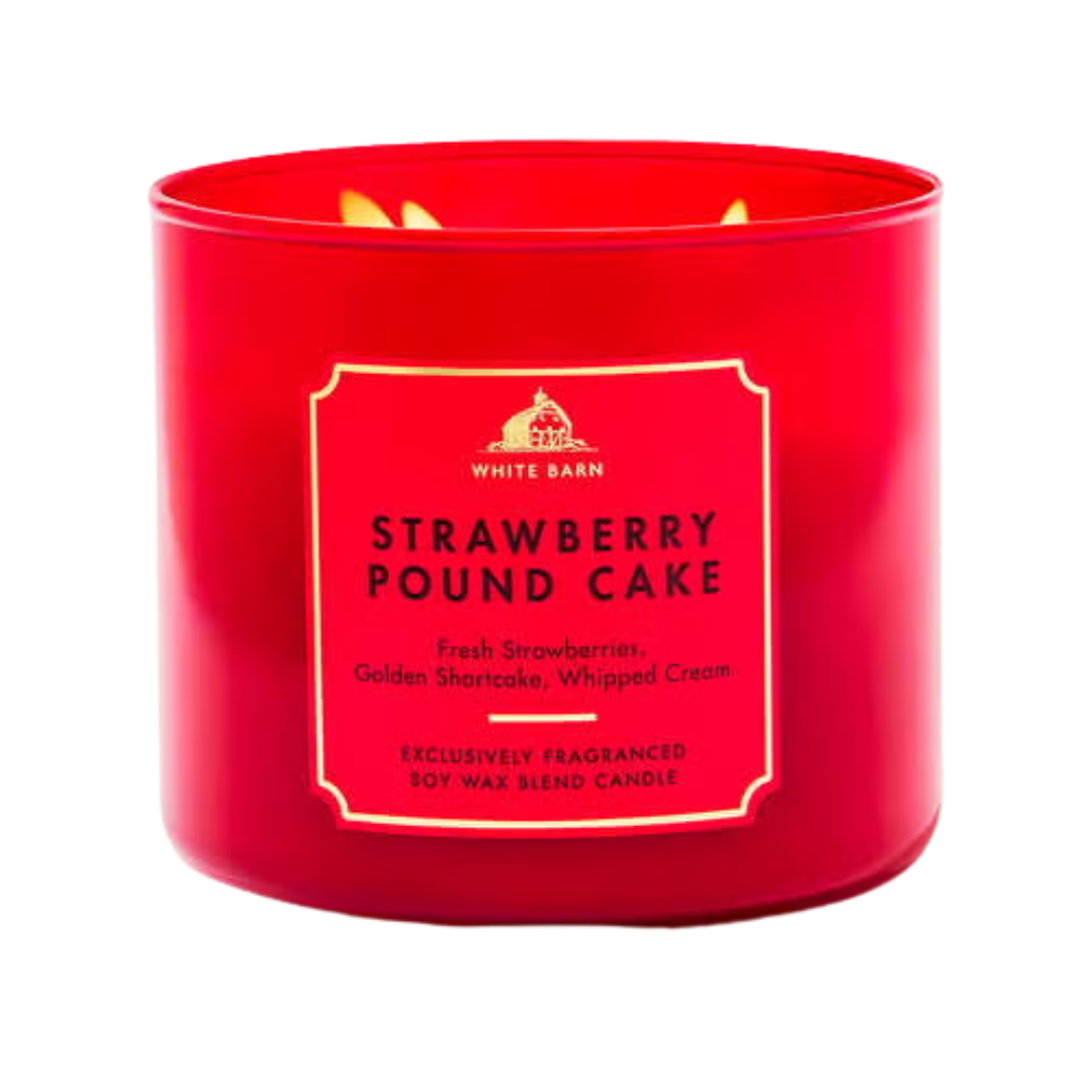 Bath & Body Works Strawberry Pound Cake 3-Wick Candle, 14.5 oz | 411 g
