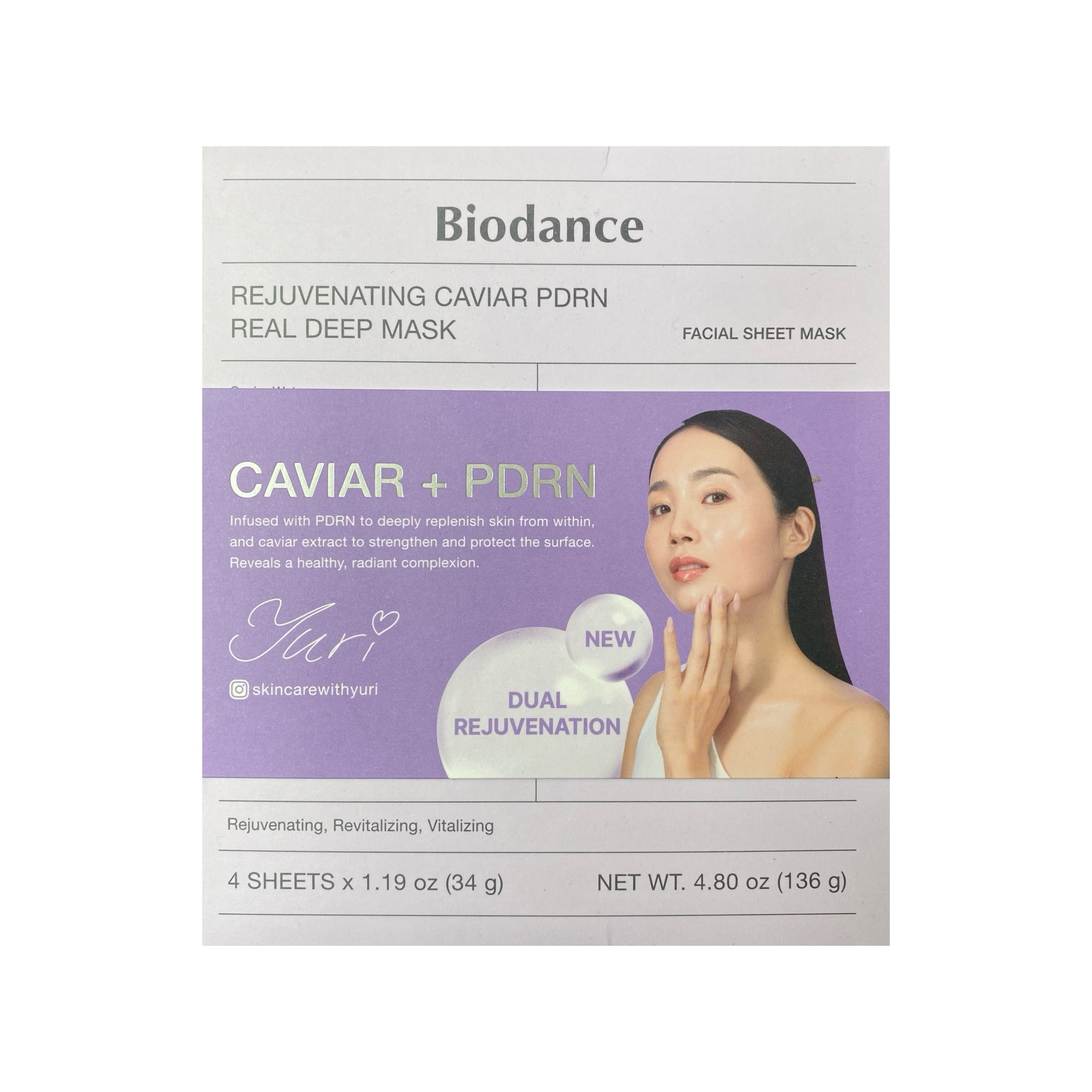 Biodance Rejuvenating Caviar PDRN Real Deep Mask, 4 Pack