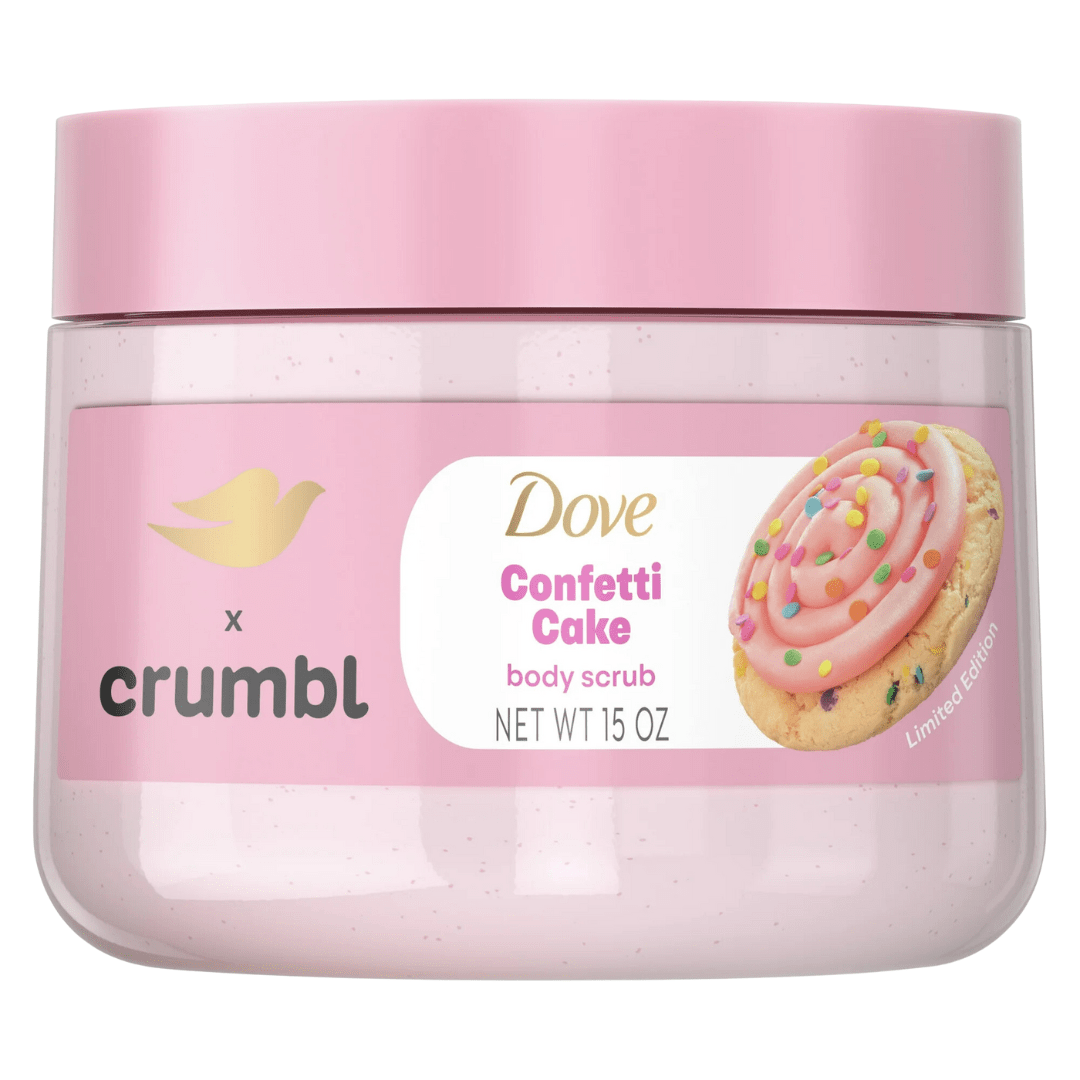 Dove Crumbl Exfoliating Body Scrub Confetti Cake, 15 oz