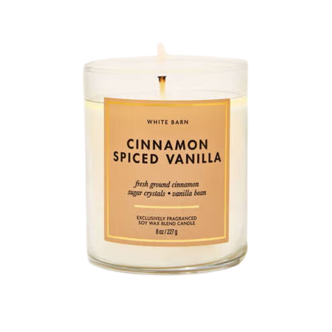 Bath & Body Works Cinnamon Spiced Vanilla Single Wick Candle, 8 oz