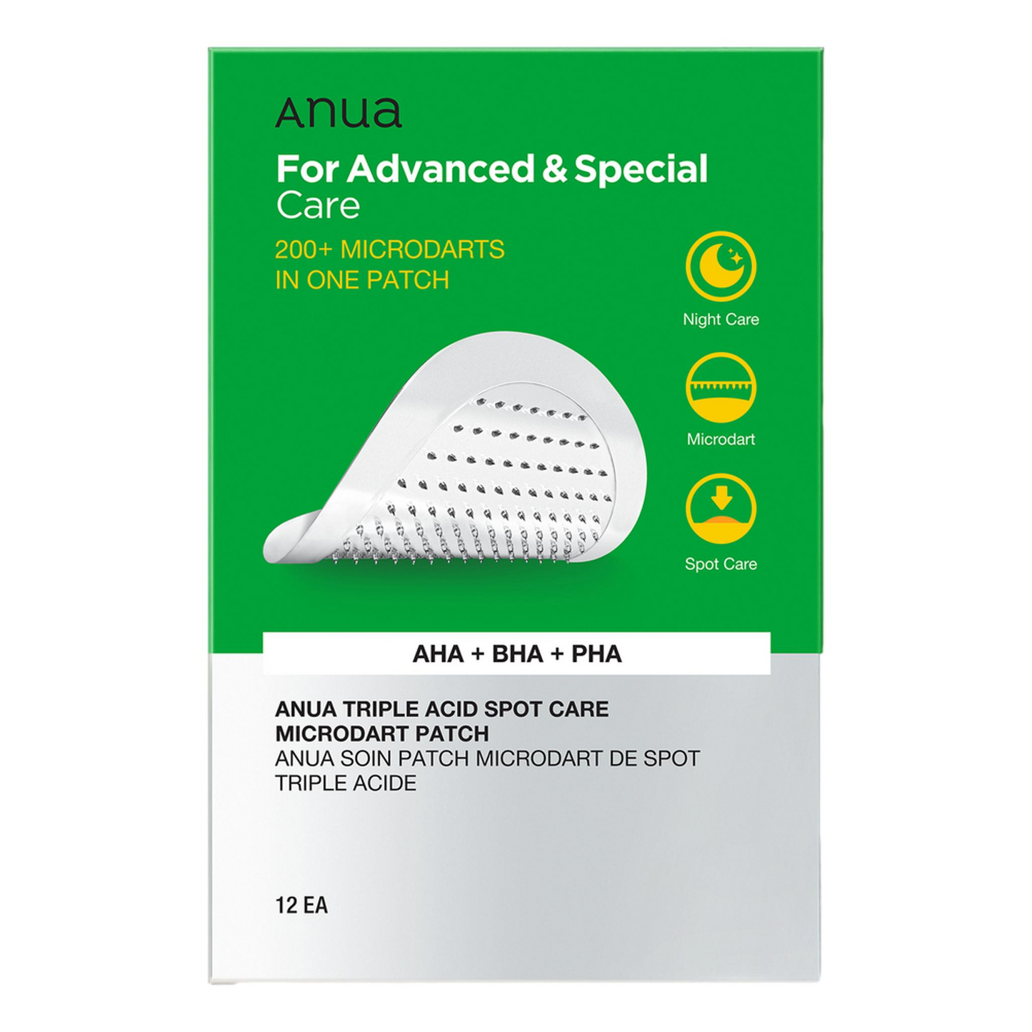 ANUA Triple Acid Spot Care Microdart Patch, 12 ct