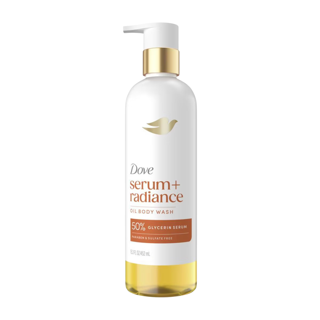 Dove Beauty Serum+ Radiance Oil Body Wash – 50% Glycerin Serum, 15.3 fl oz