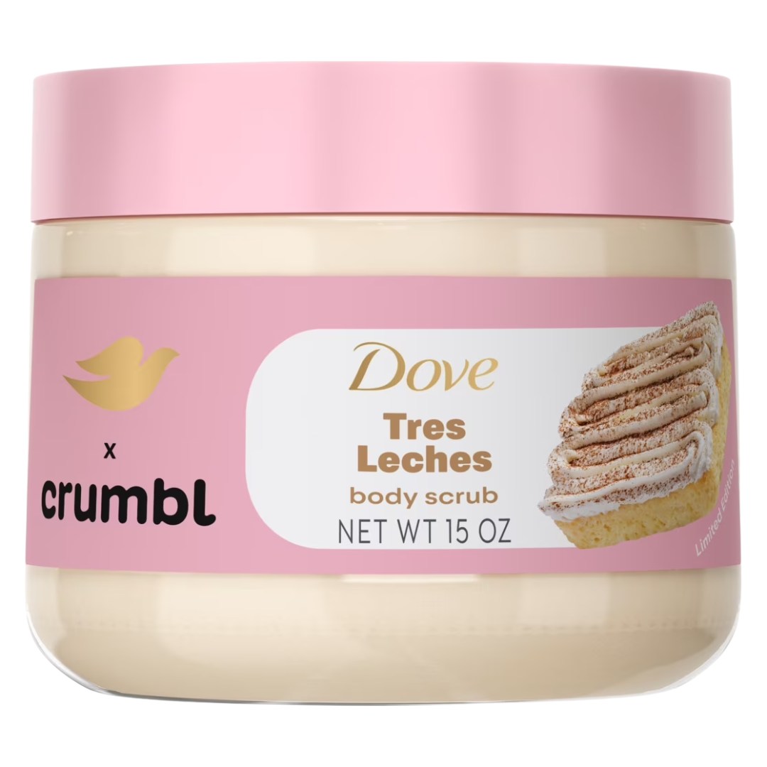 Dove Crumbl Limited Edition Body Scrub Tres Leches, 15 oz