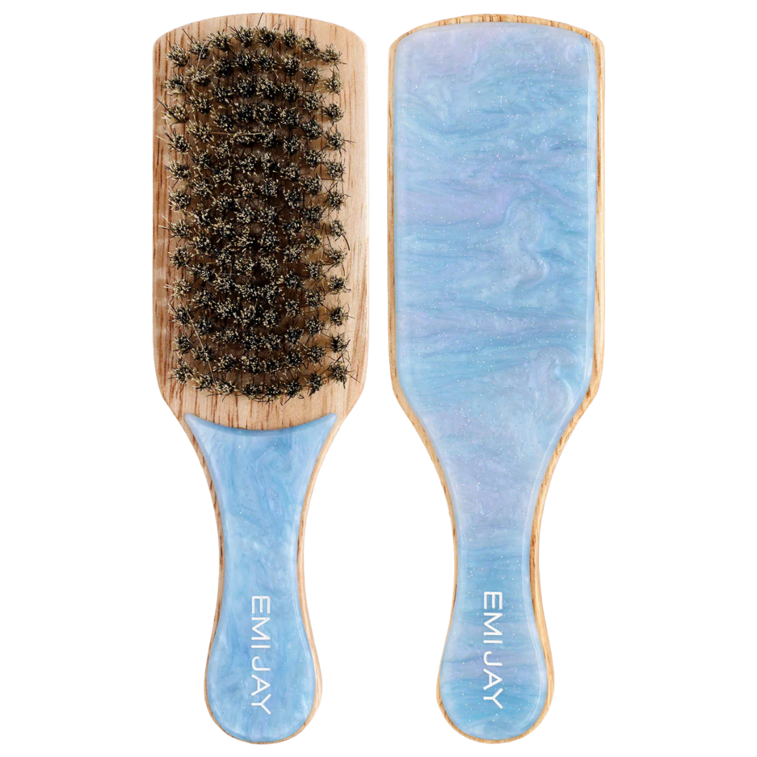 Emi Jay Mini Boar Bristle Hair Brush Blue Sugar