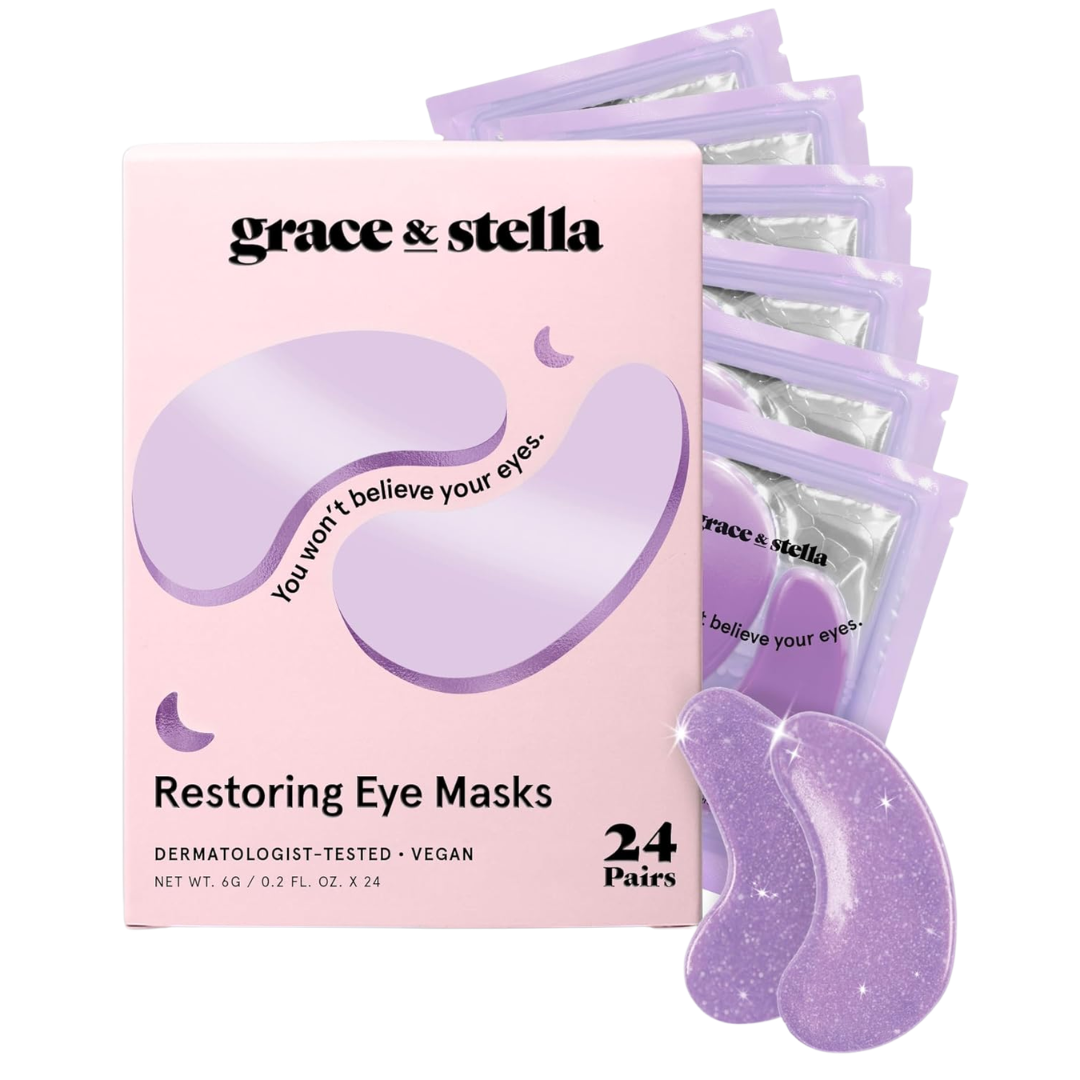grace & stella Retinol Under Eye Patches for Puffy Eyes & Dark Circles – Restoring Gel Under Eye Masks with Hyaluronic Acid