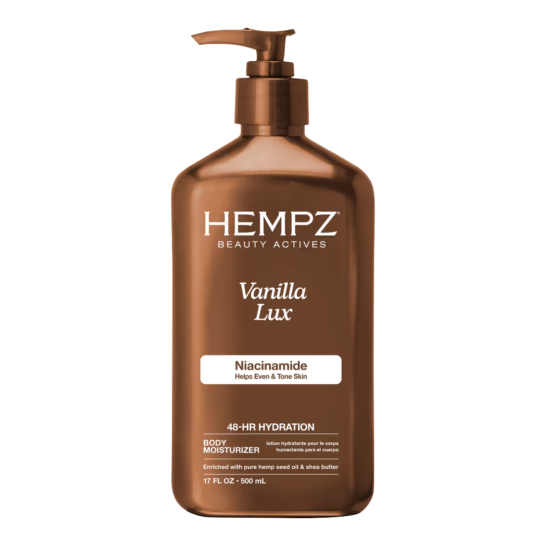 Hempz Vanilla Lux Body Moisturizer with Niacinamide, 17 oz