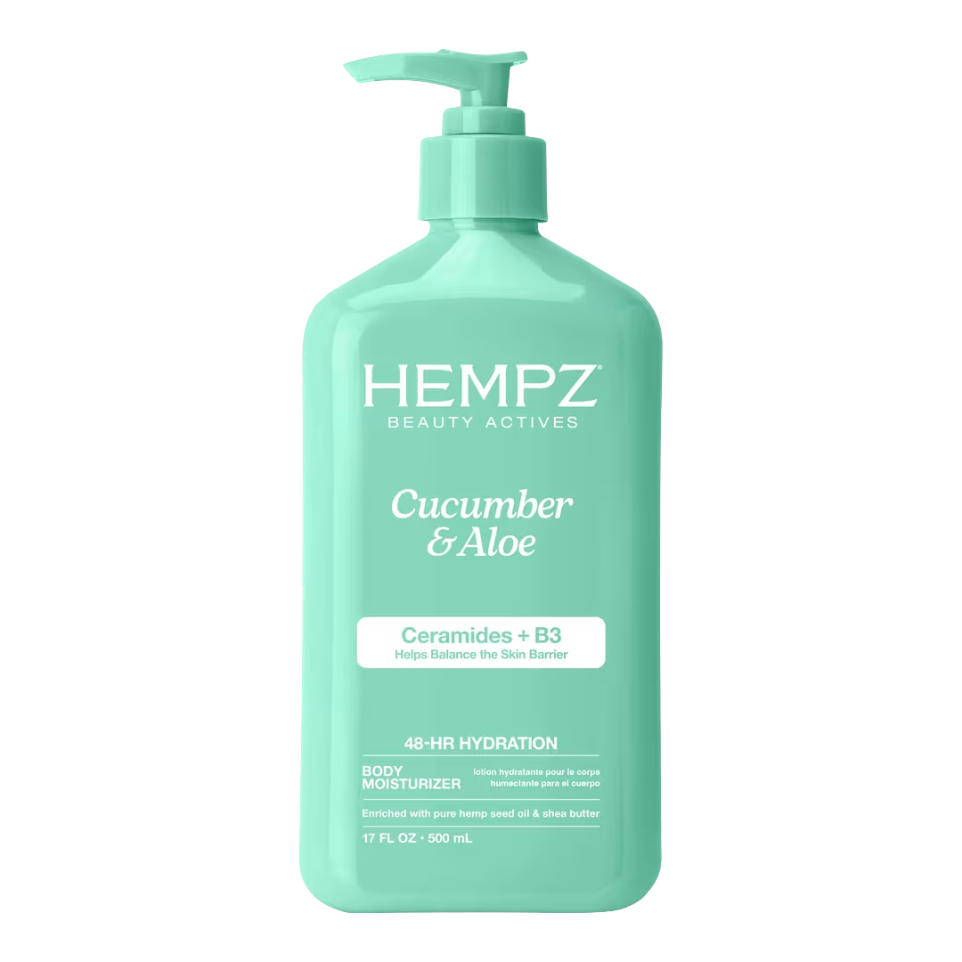 Hempz Cucumber & Aloe Body Moisturizer with Ceramides + B3, 17 oz