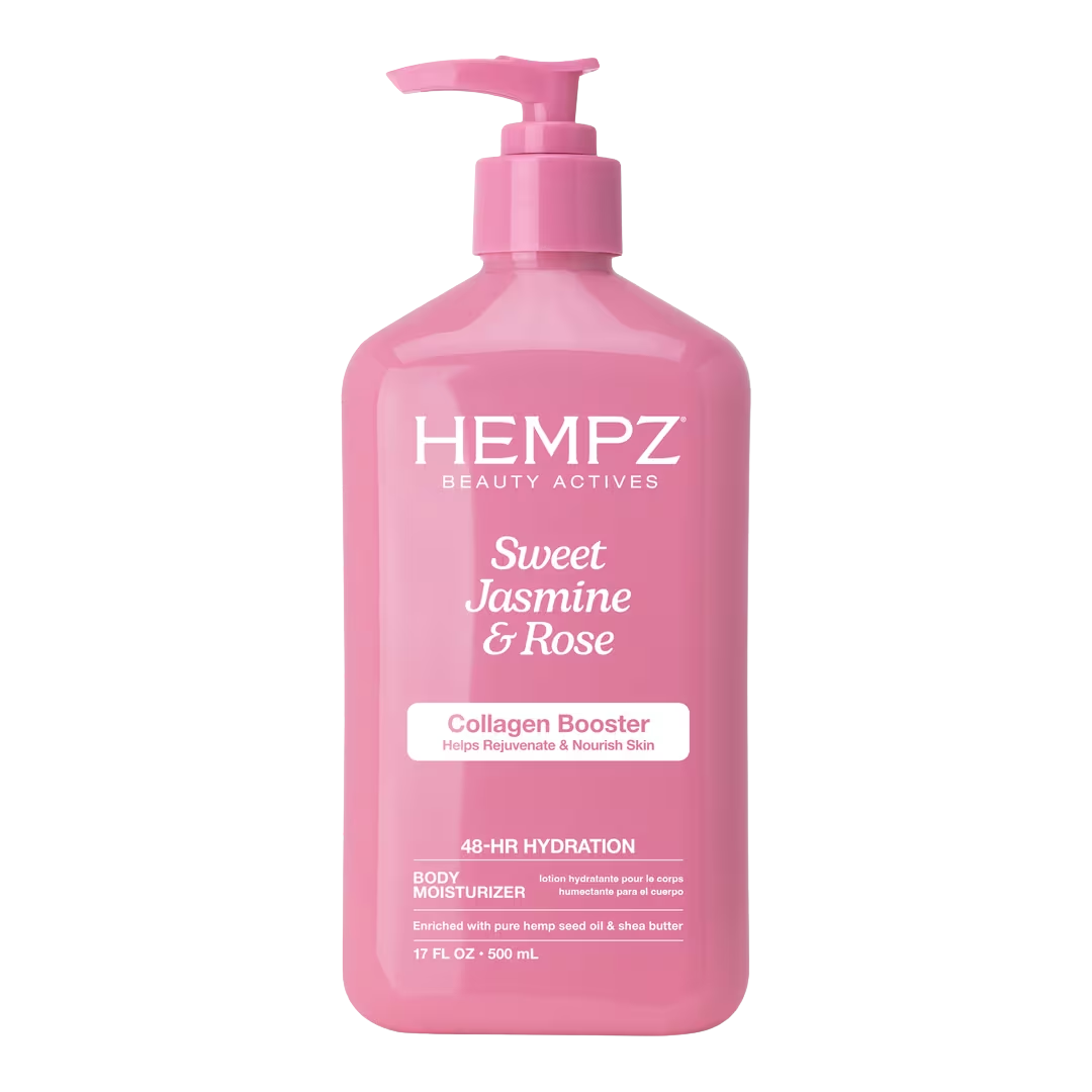 Hempz Sweet Jasmine & Rose Body Moisturizer with Collagen Booster, 17 oz