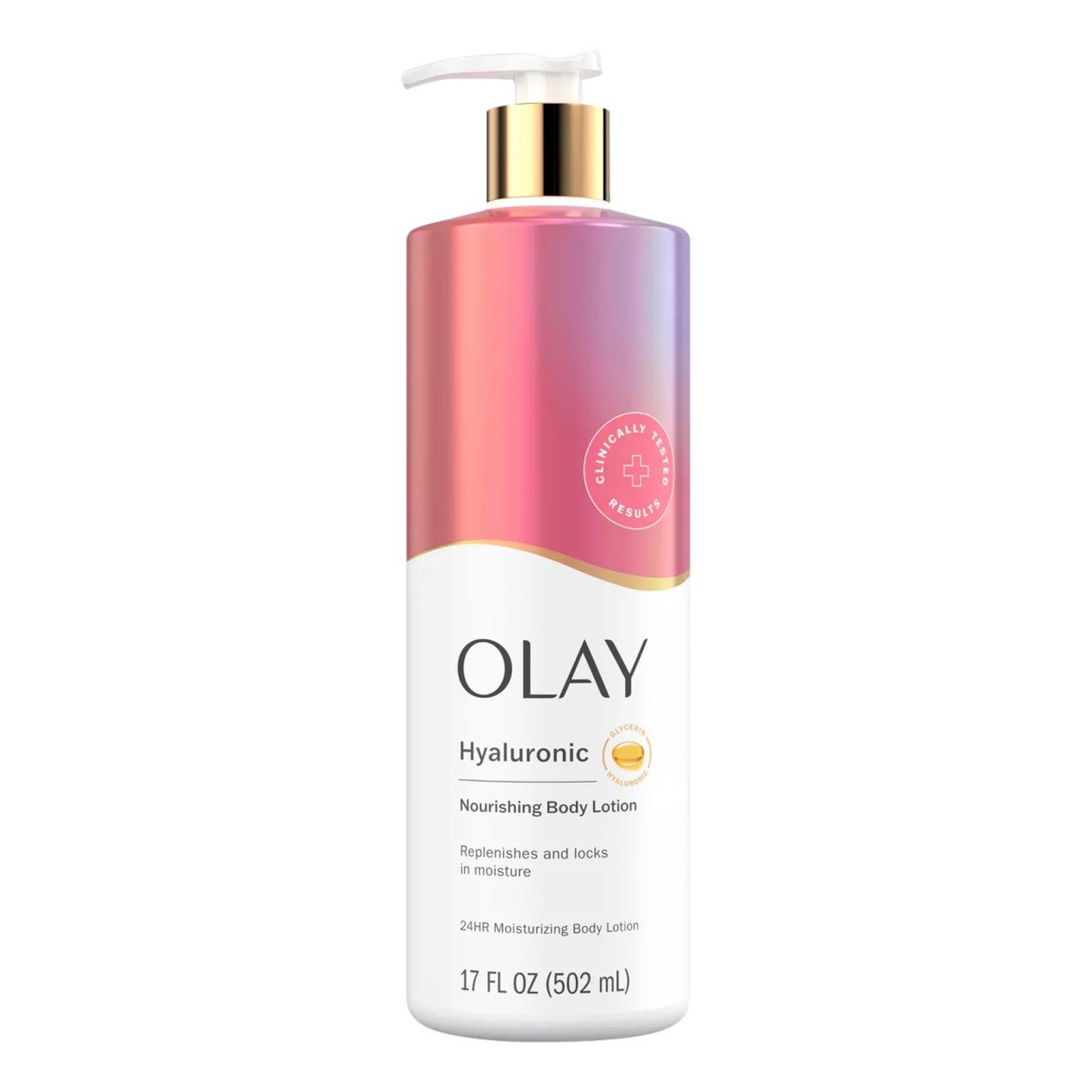 Olay Nourishing + Hyaluronic Acid Lotion Pump, 17oz
