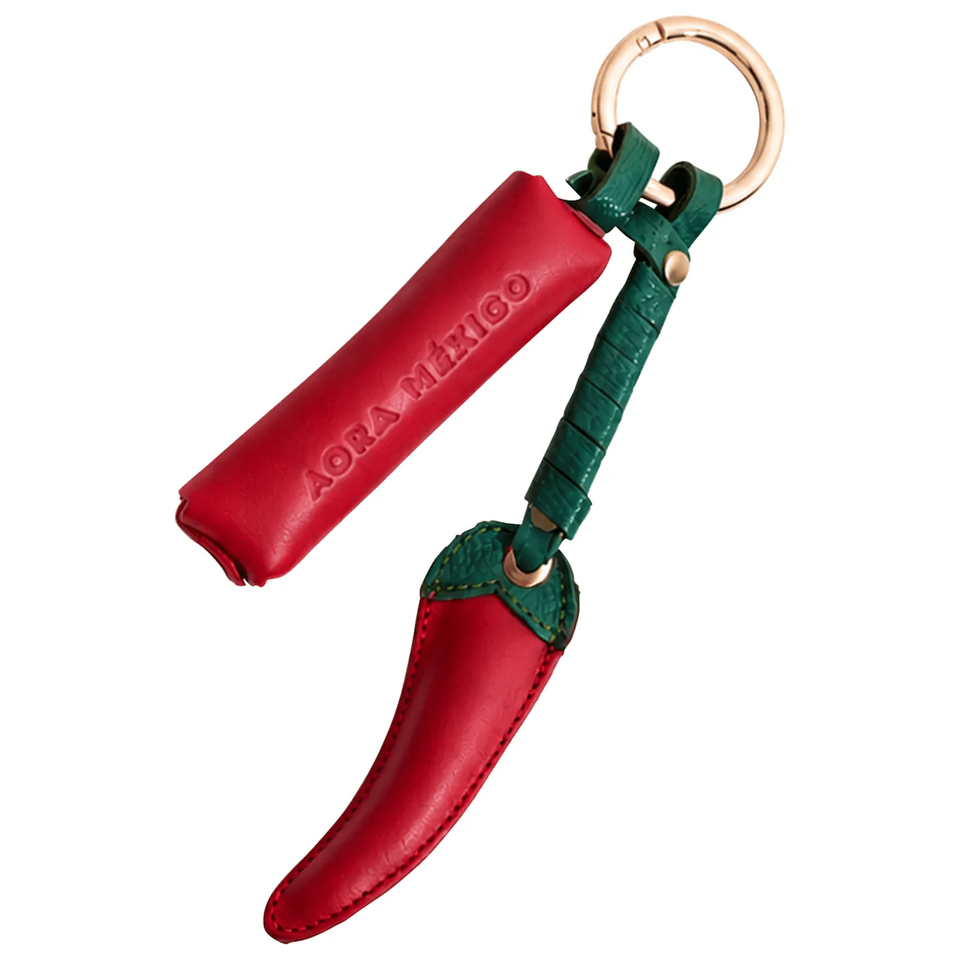 AORA México Chili Bag Charm & Lip Serum On-the-Go Carrier – Handmade in Leather
