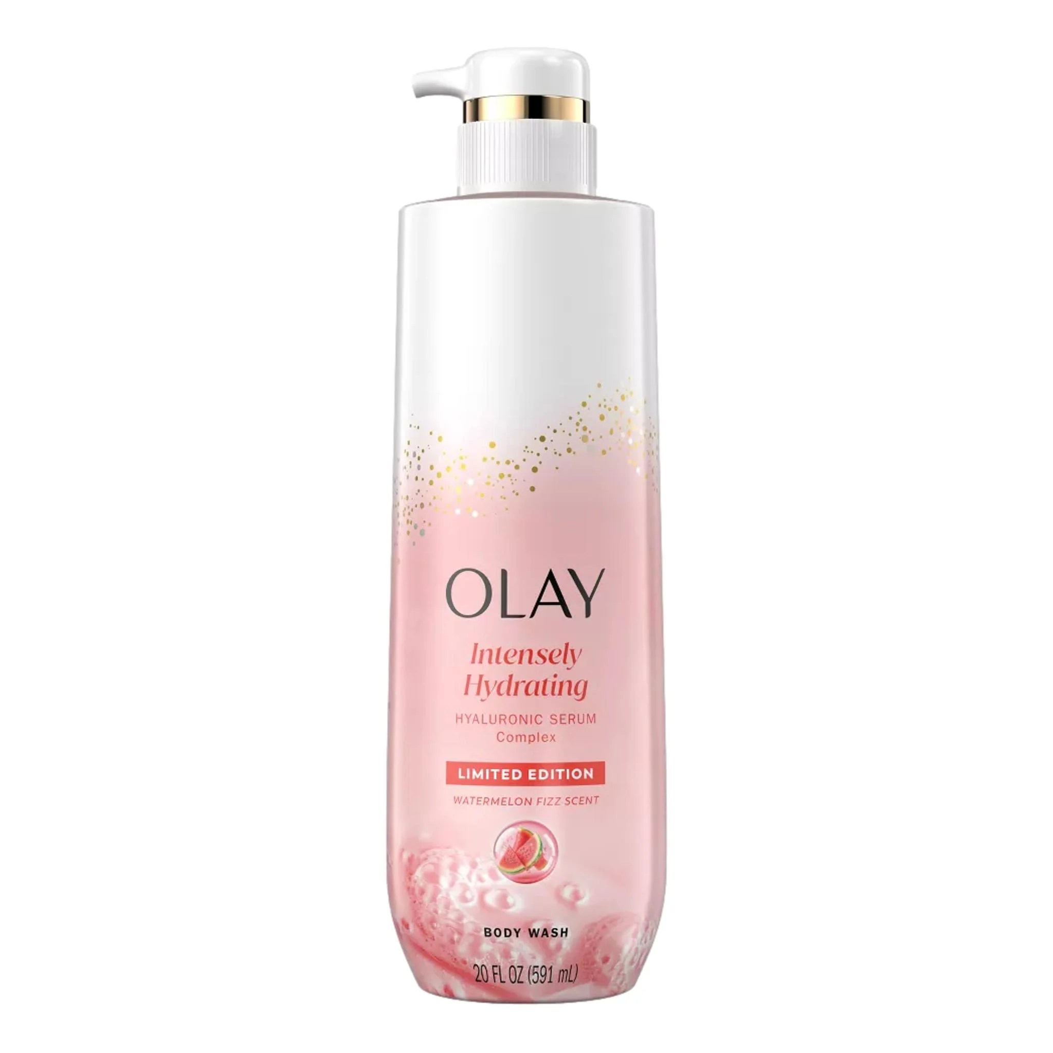 Olay Intensely Hydrating Body Wash with Hyaluronic Serum Complex Watermelon Fizz, 20 fl oz