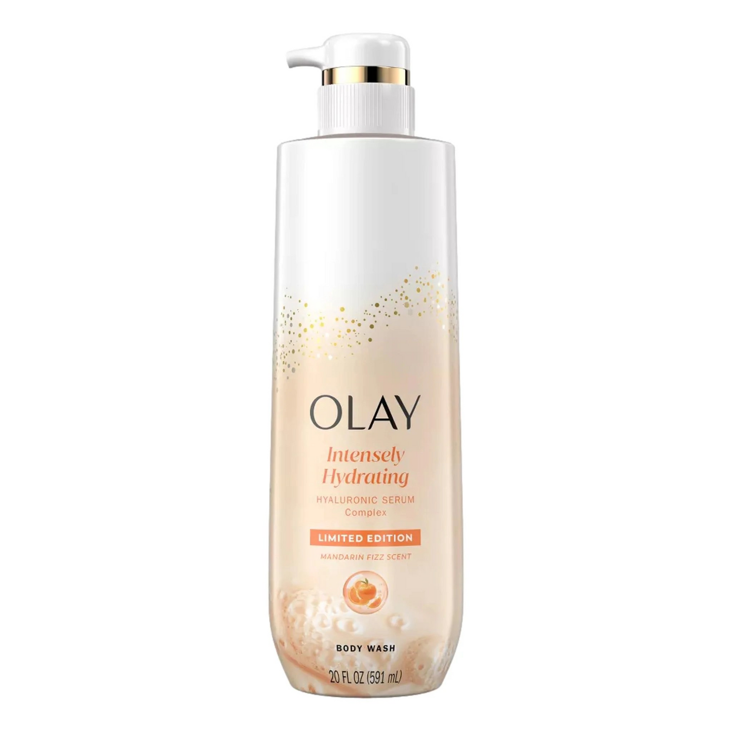 Olay Intensely Hydrating Body Wash with Hyaluronic Serum Complex Mandarin Fizz, 20 fl oz