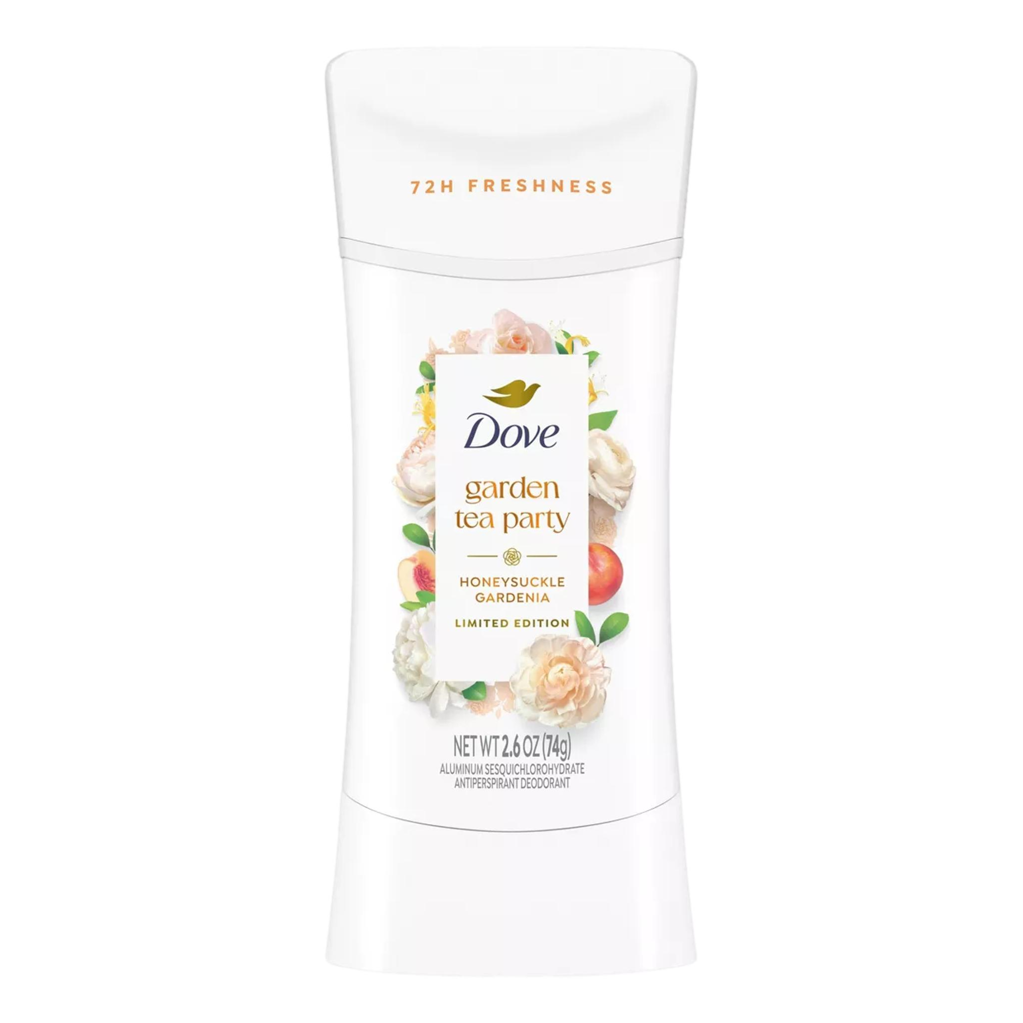 Dove Beauty Advanced Care Limited Edition Garden Tea Party Solid Antiperspirant & Deodorant Honeysuckle Gardenia, 2.6oz