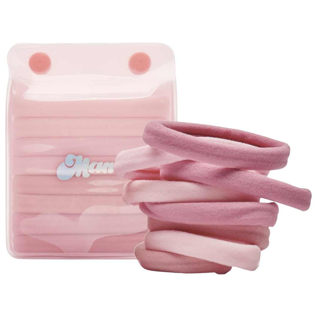 Mane Pink Pastel Fabric Hair Ties