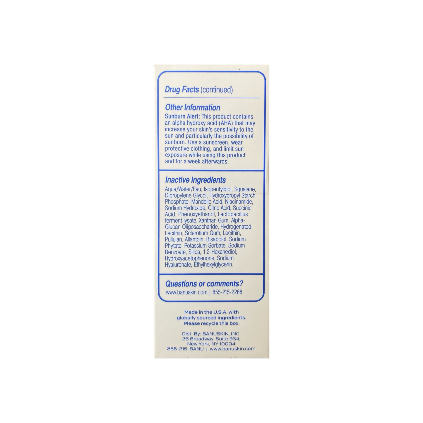 Banu AHA + BHA Blemish Clearing and Exfoliating Serum with 2% Salicylic Acid, 1 oz/30 mL
