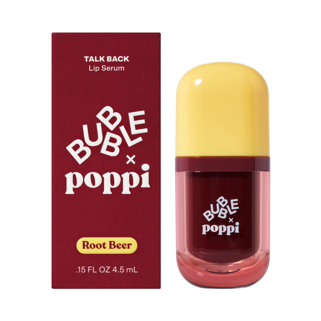 BUBBLE x poppi Talk Back Root Beer Lip Serum, 4.5ML