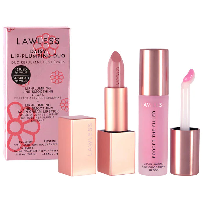 LAWLESS Daisy Plumping Gloss and Lipstick Duo