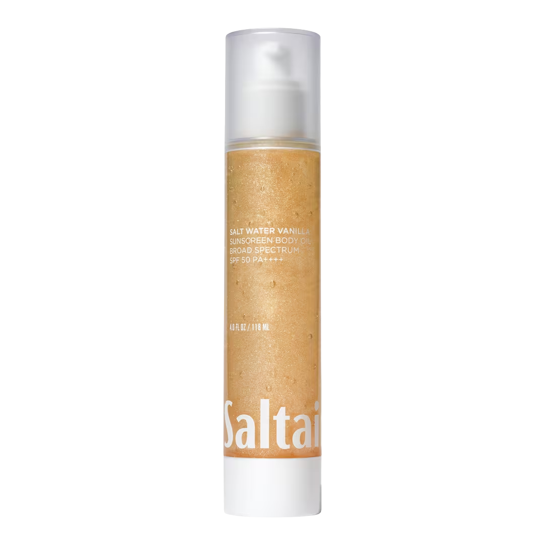 Saltair Sunscreen Body Oil Broad Spectrum SPF 50 – Salt Water Vanilla, 4 oz